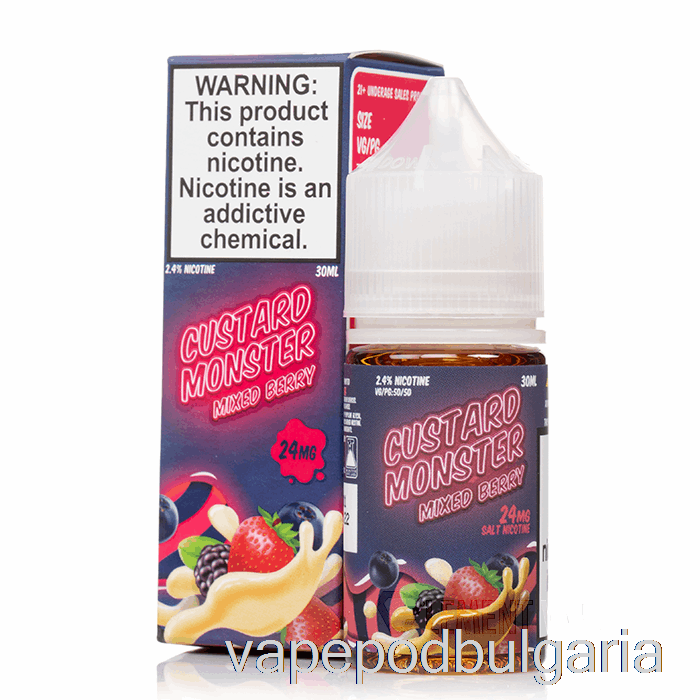 Vape Bulgaria Mixed Berry - Custard Monster Salts - 30ml 24mg
